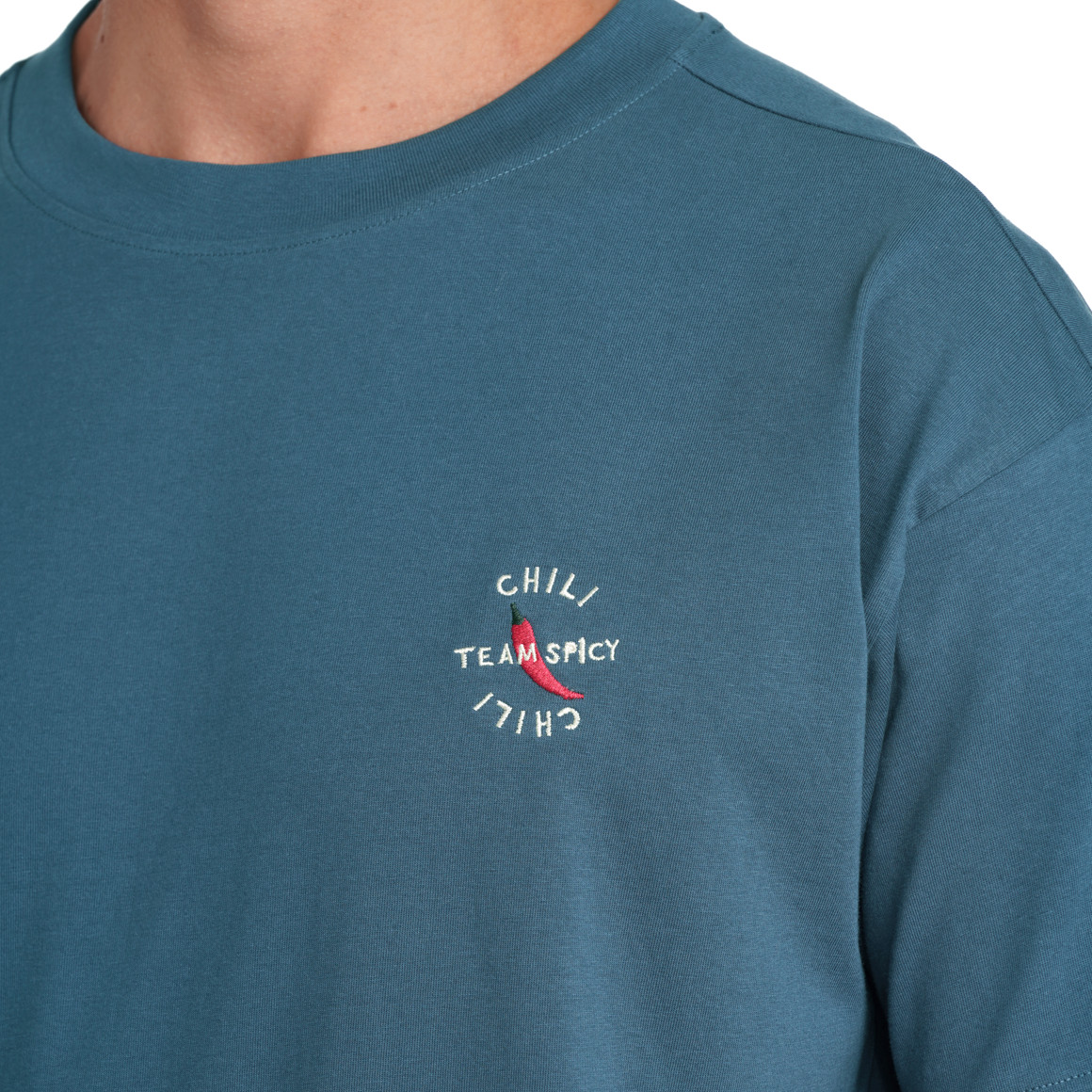 Jonas Nielsen Herren T-Shirt mit Stickerei dunkelblau