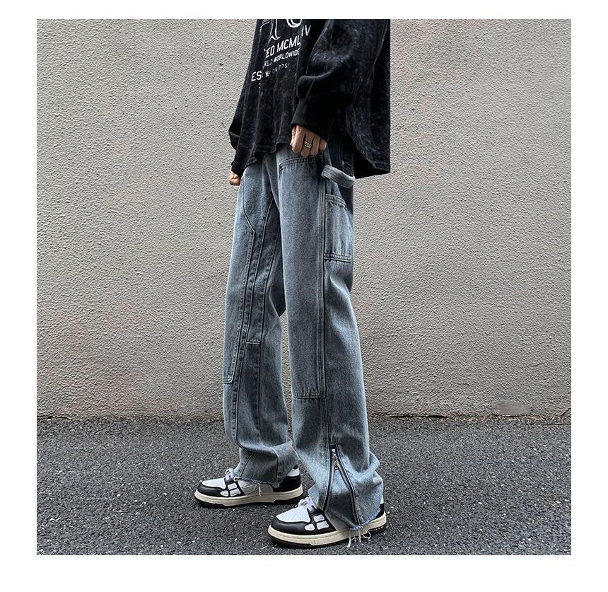 Bay Go Mall - Losse jeans met rits en split