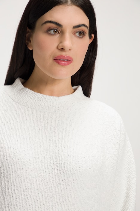 Sweatshirt, Oversized, Stehkragen, 3/4-Fledermausarm