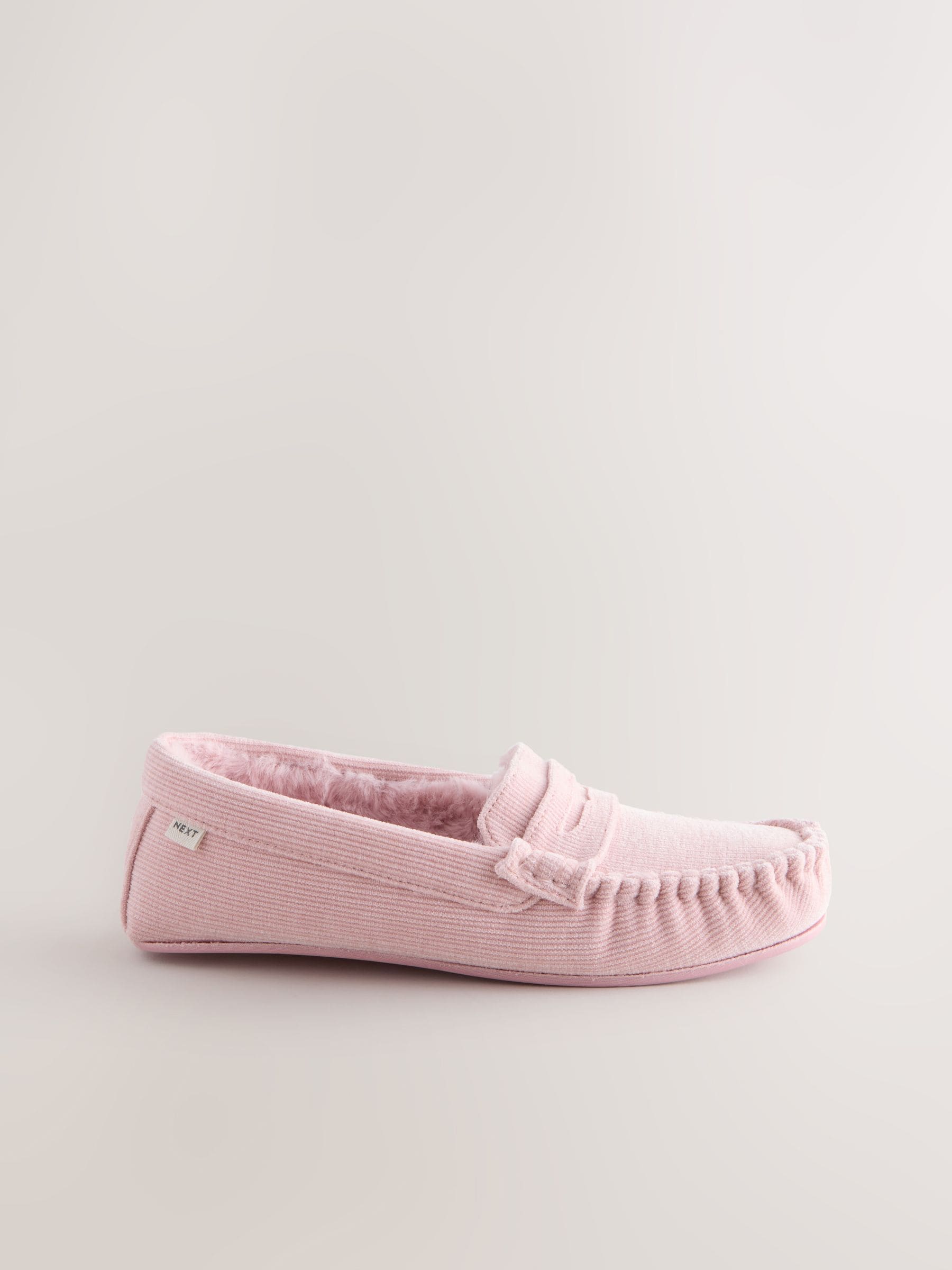 Roze - Corduroy moccasinpantoffels