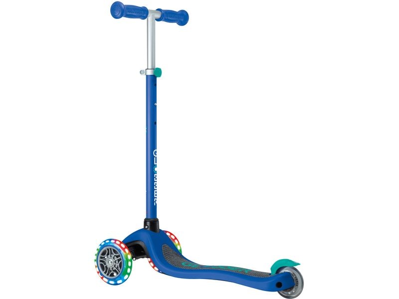 GLOBBER Scooter Primo Lights Blau 3-Rad-Roller mit Beleuchtung für Kinder
