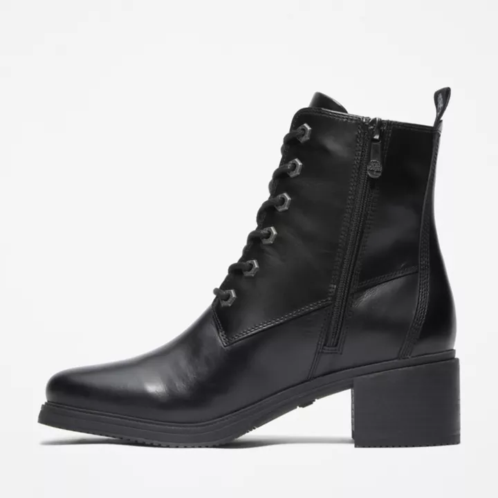 Bota feminina Dalston Vibe de 6 polegadas na cor preta.
