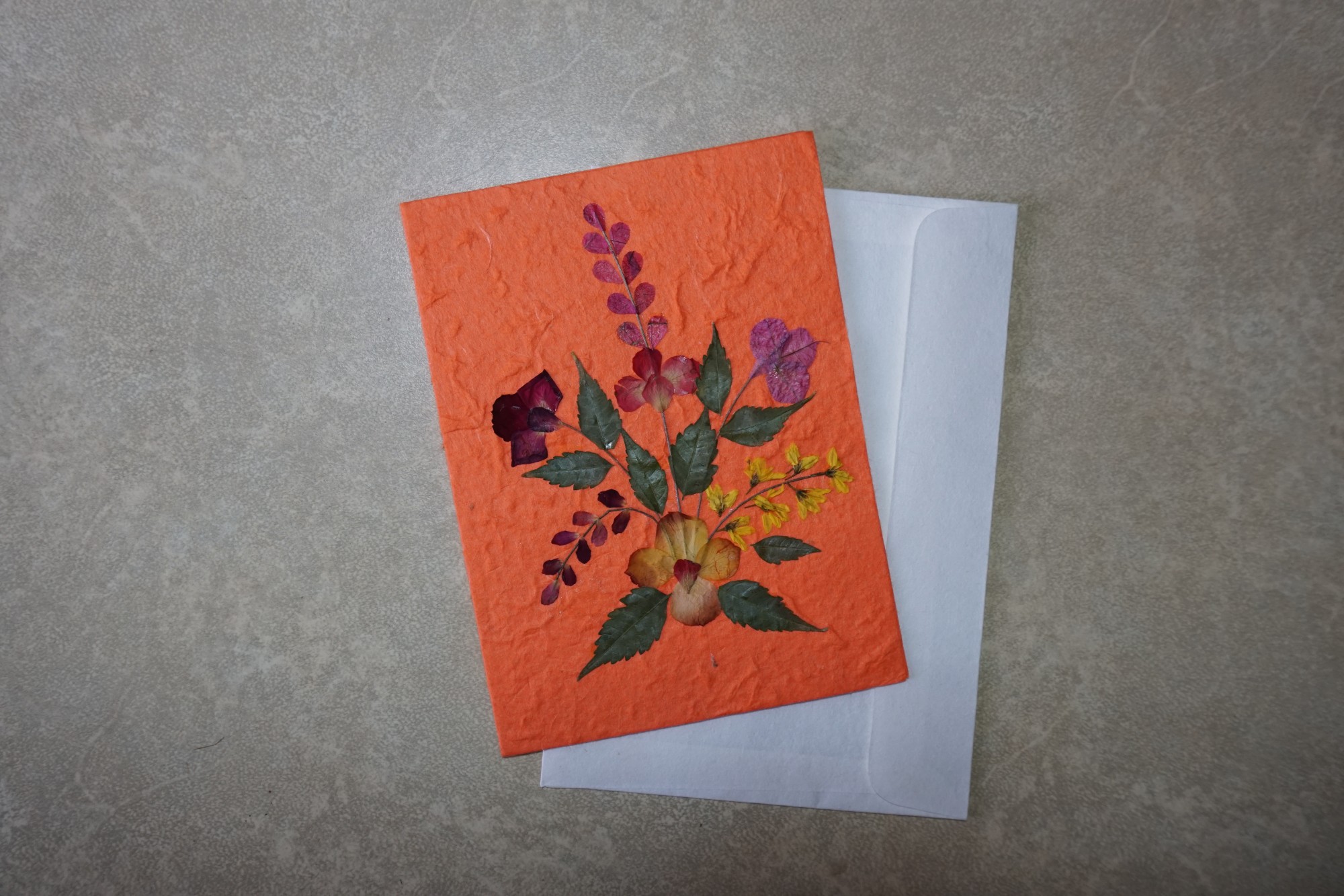 Grußkarte 'Blume', orange, T 17,5 cm, B 12 cm günstig bestellen