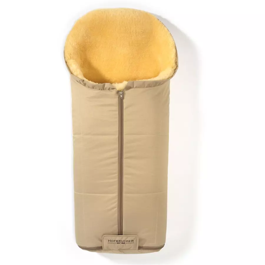 Hofbrucker Kinderwagen Lammfell Fußsack Iglu Hergestellt in Deutschland beige