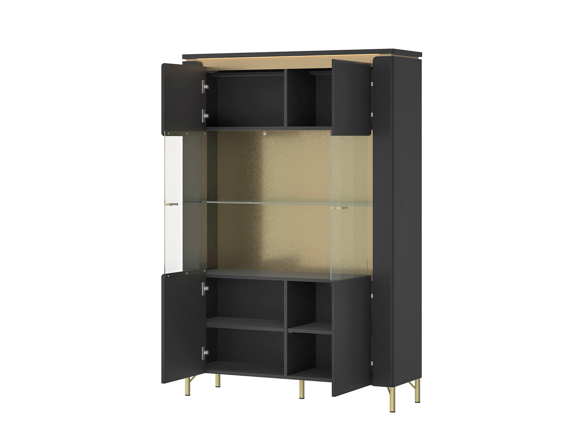Highboard NORICA 110,4x169,2 cm schwarz matt