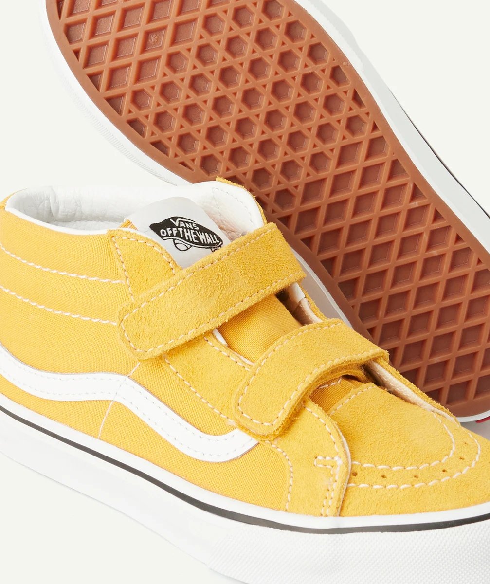 VANSbaskets montantes à scratchs enfant ski8-mid jaunes
