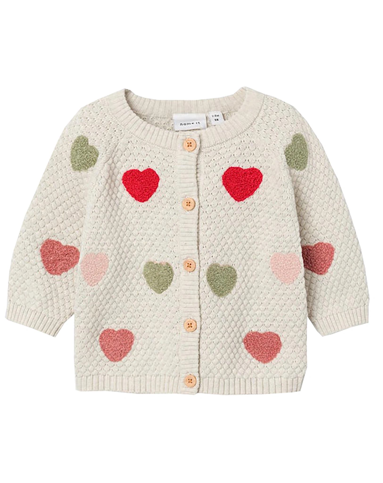 Strickjacke NBFNESILLE HEARTS in peyote melange