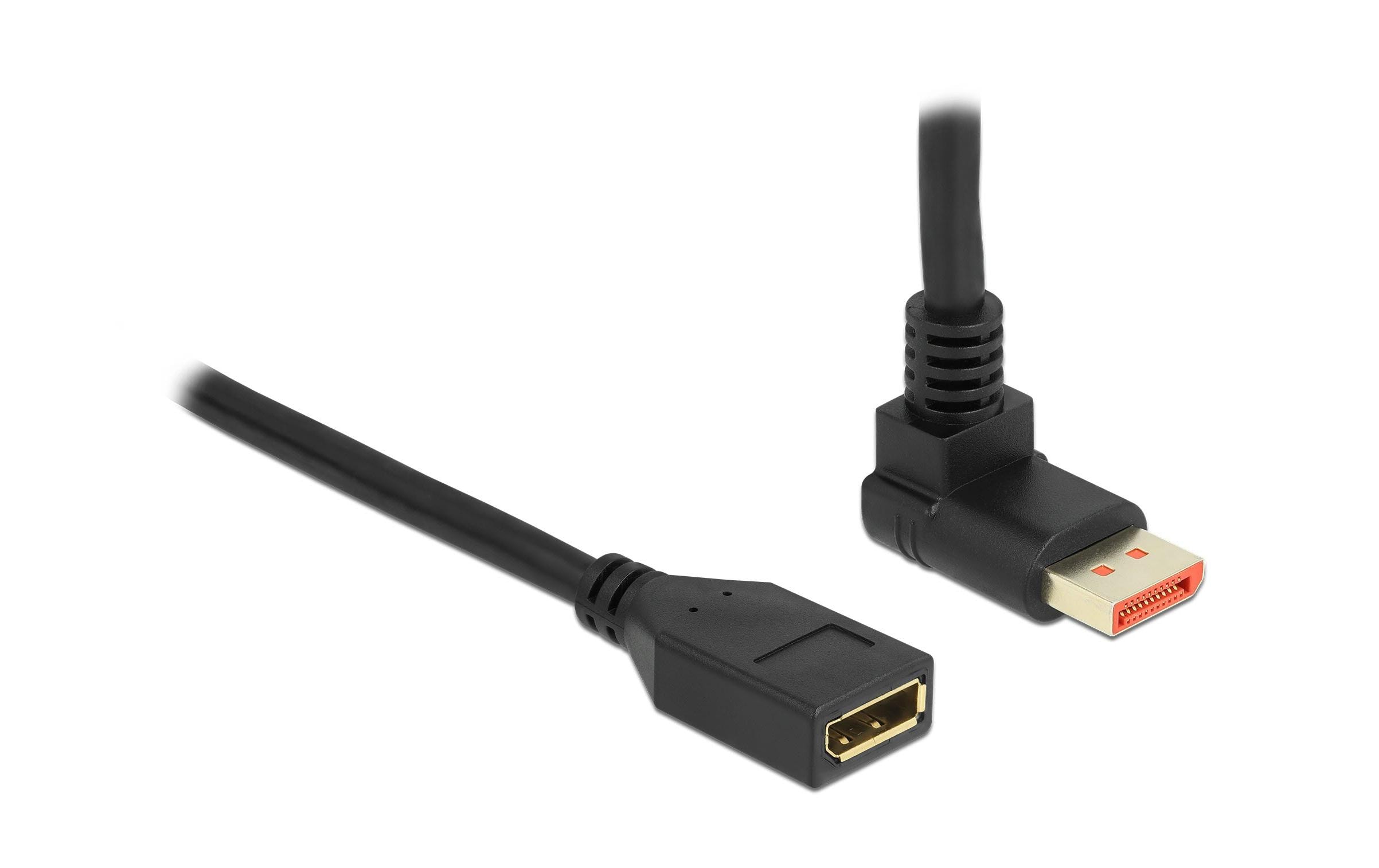 Verlängerungskabel Oben gewinkelt DisplayPort, 1 mDisplayPort Verlängerungskabel Stecker 90° oben gewinkelt zu Buchse 8K 60 Hz 1 m