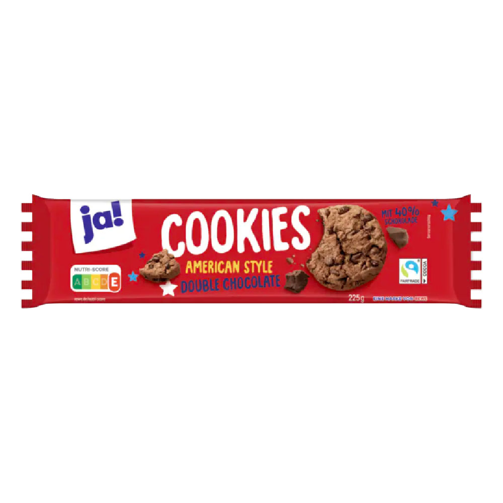 ja! Cookies American Style Double Chocolate 225g MHD:23.10.25