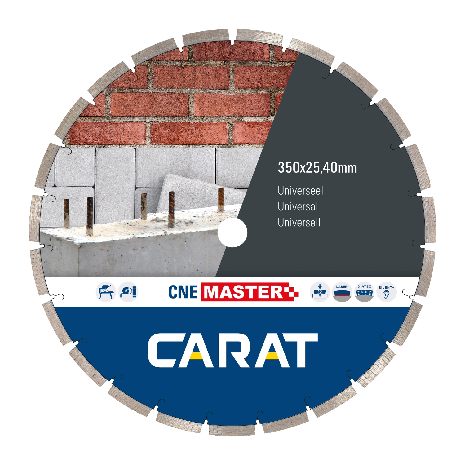 Carat CNEM400400 Diamantzaagblad voor natzagen - 400 x 25,4 x 10mm - Universeel