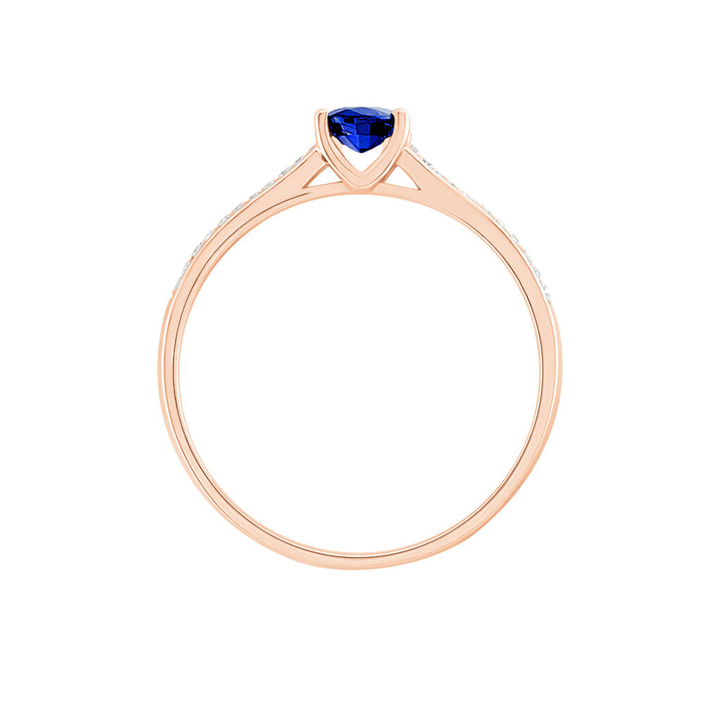 Bague Crista Or Rose Saphir Et Diamant