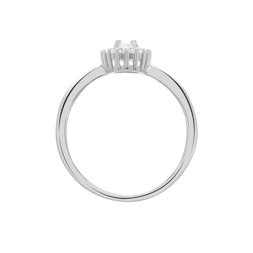 Bague Solitaire Shandrany Argent Blanc Oxyde De Zirconium