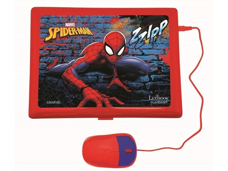 Lexibook Lern-Laptop SpiderMan DE/ENG mit 124 Aktivitäten B Zweisprachiger sprechender Bildungslaptop
