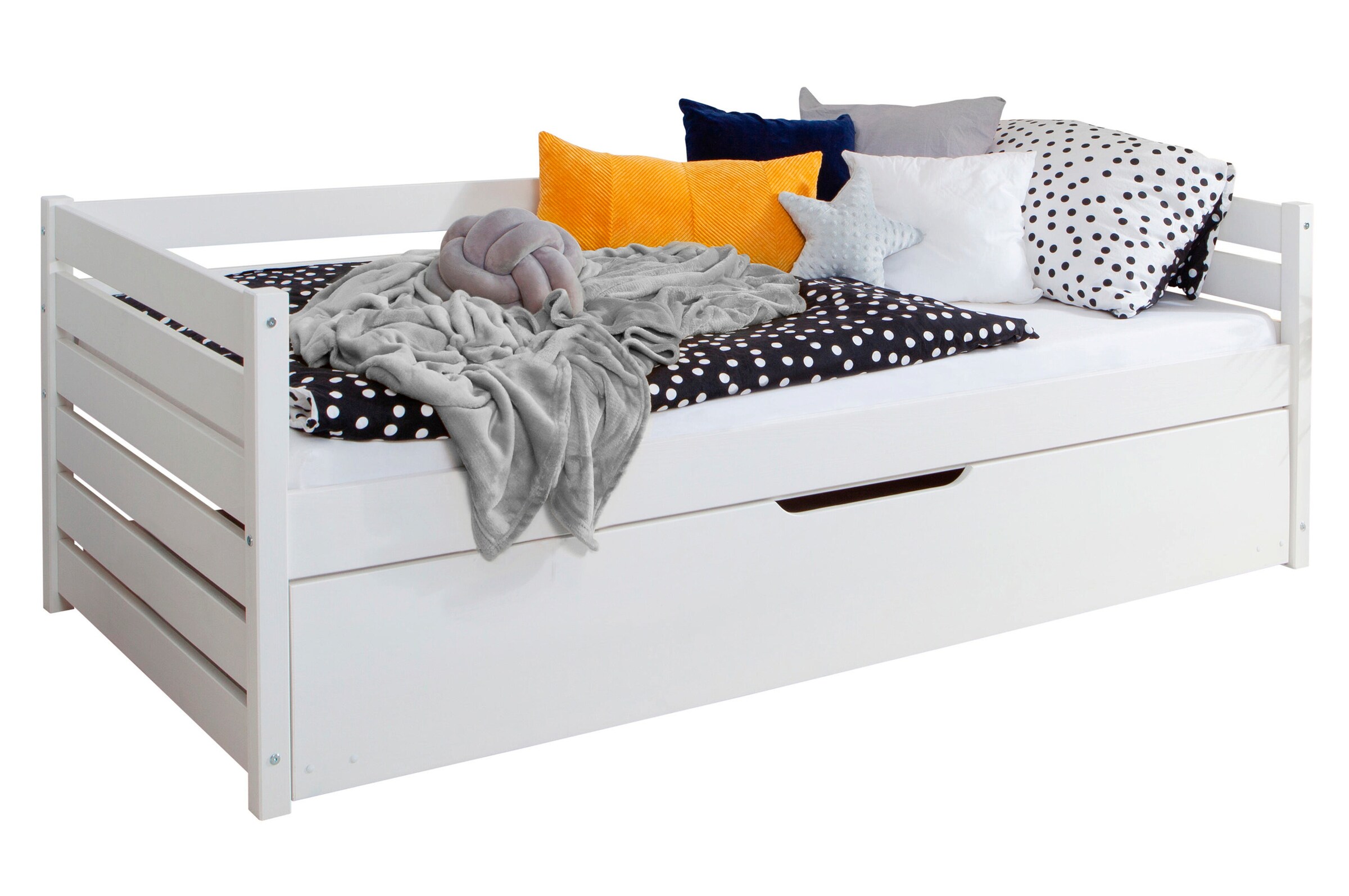 Ticaa Sofabett Naomi inkl. Ausziehbett, 120x200, Weiß