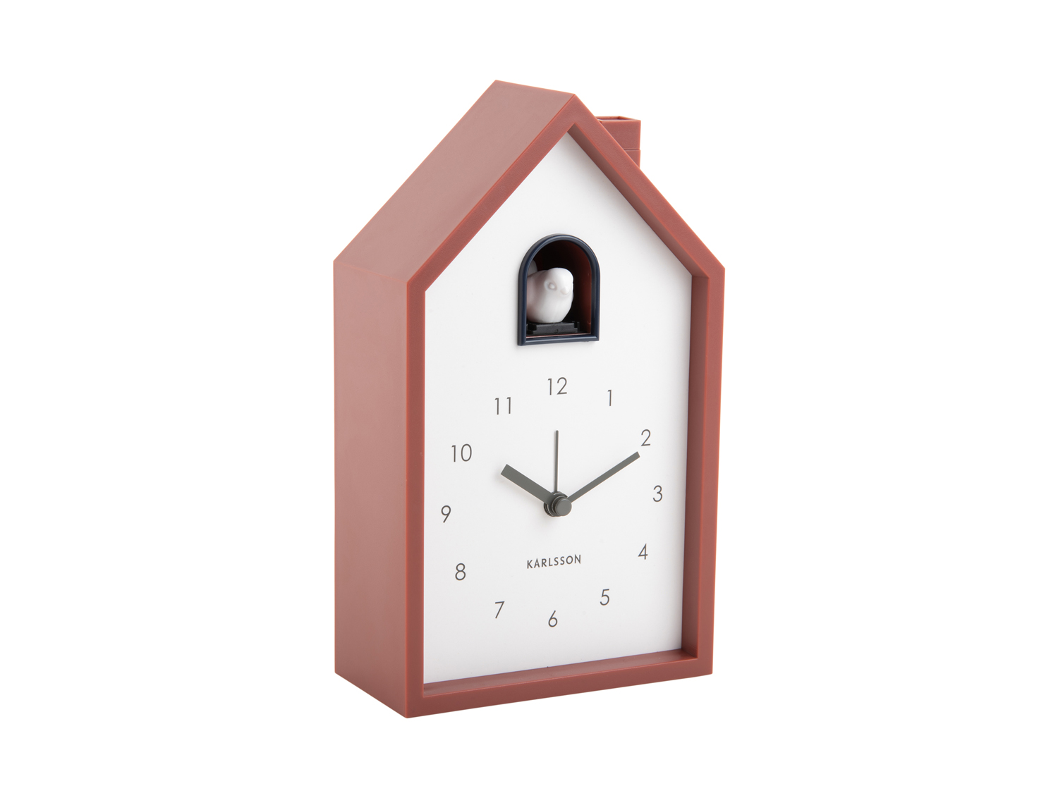 Alarm clock Modern Cuckoo red ochre