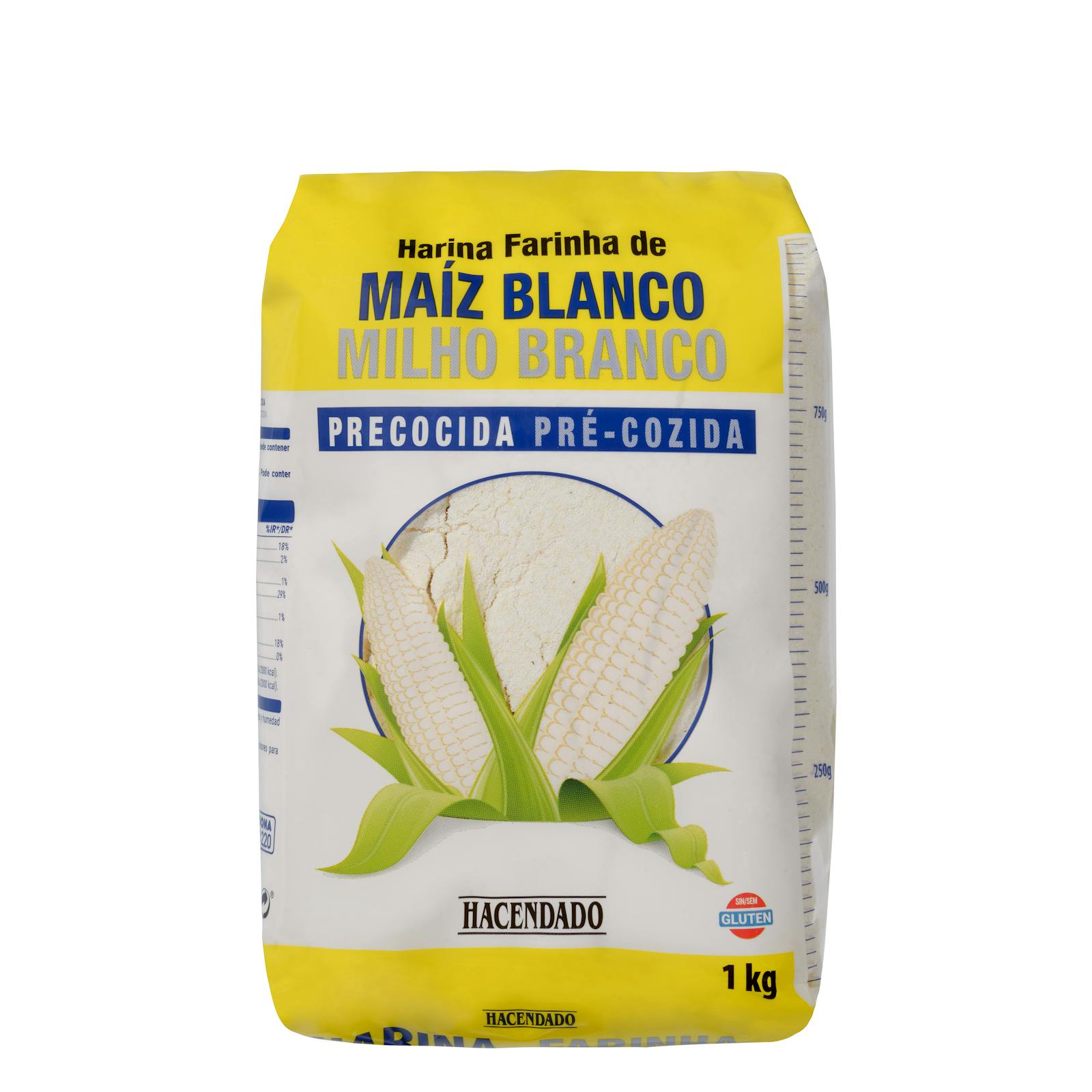 Farine de maïs blanc précuite Hacendado