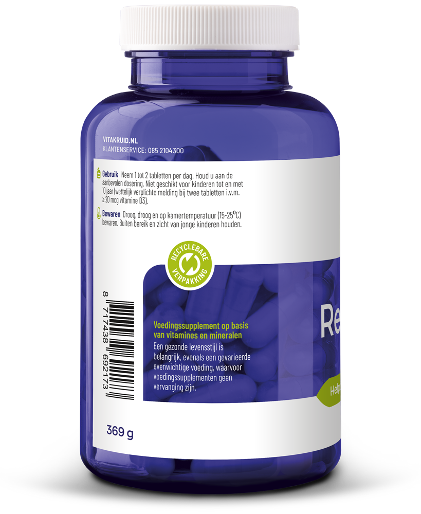 Vitakruid Relaxcomplex Oa Magnesium Tauraat & Vitamine D3 (180 tabletten)