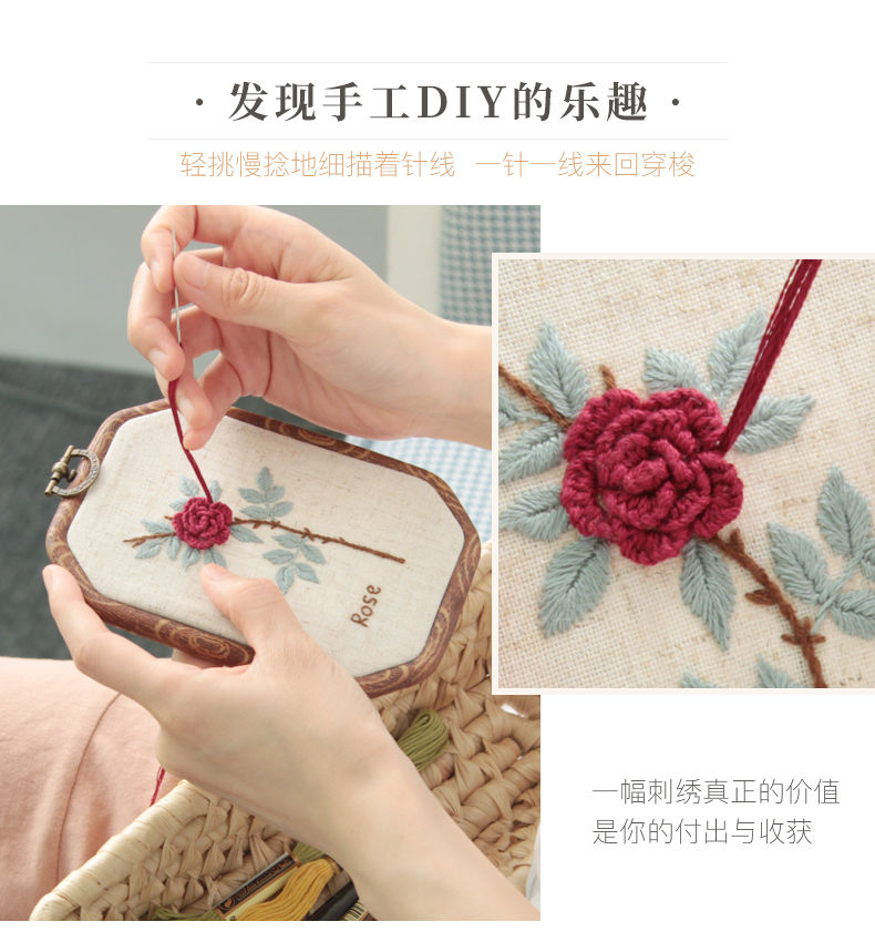 Embroidery Kingdom - DIY-pakket met bloemenborduurwerk