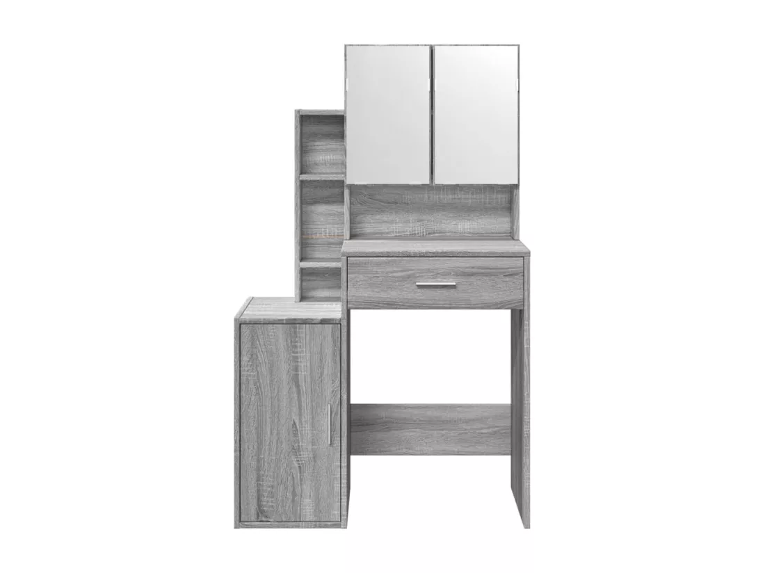 Coiffeuse avec armoire sonoma gris 80x35x132 cm
