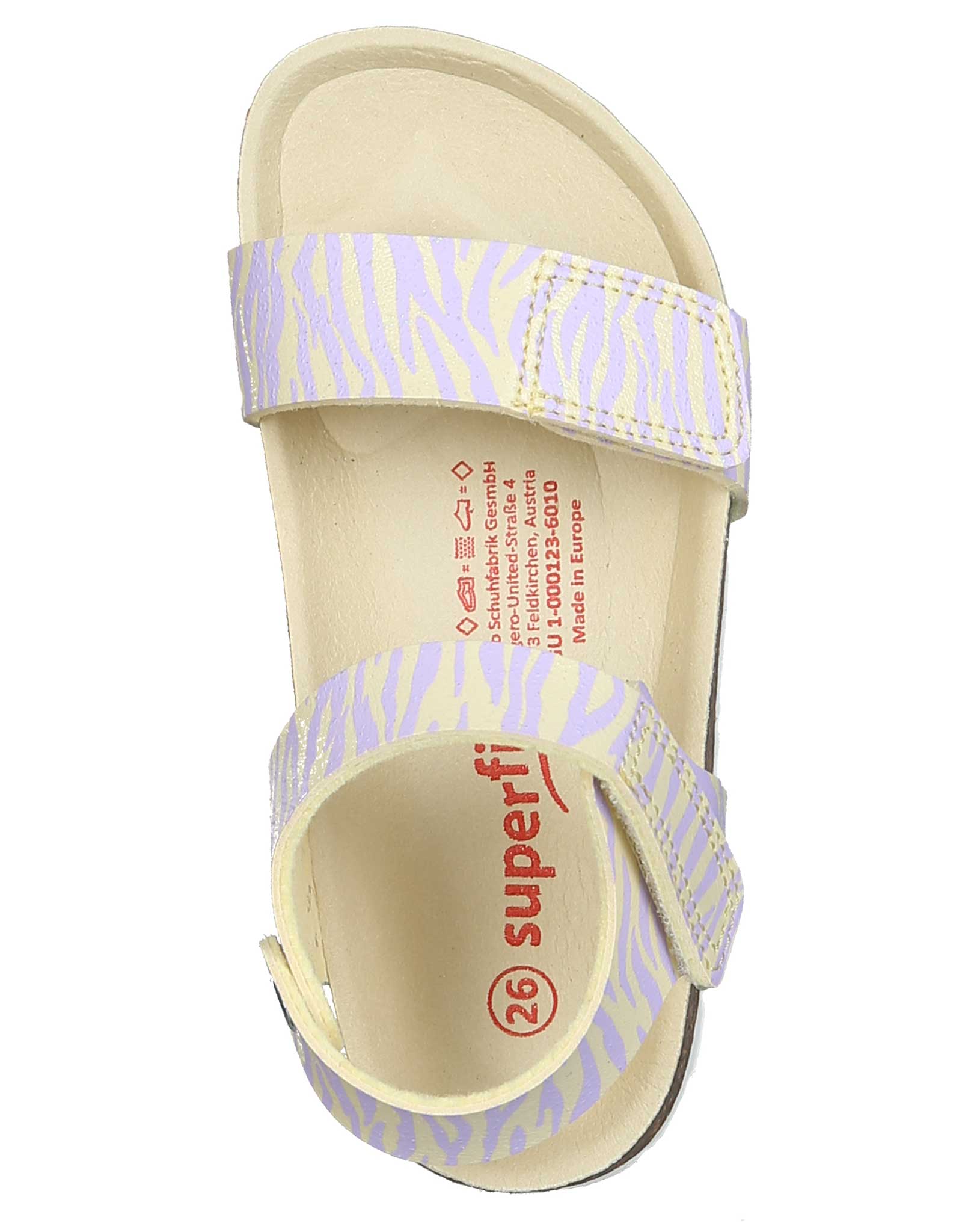 Klett-Sandalen ZEBRASTREIFEN in gelb/rosa