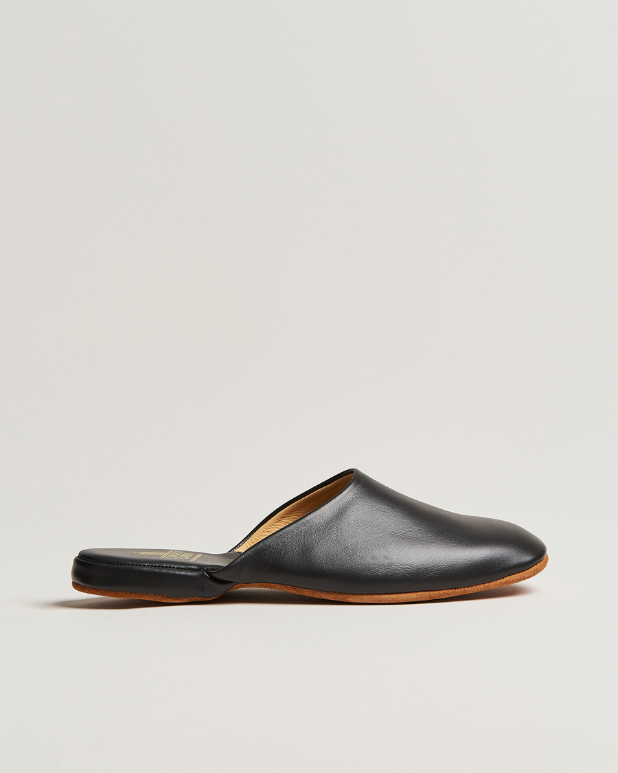 Crockett & Jones Mule Calf Home Slipper Black