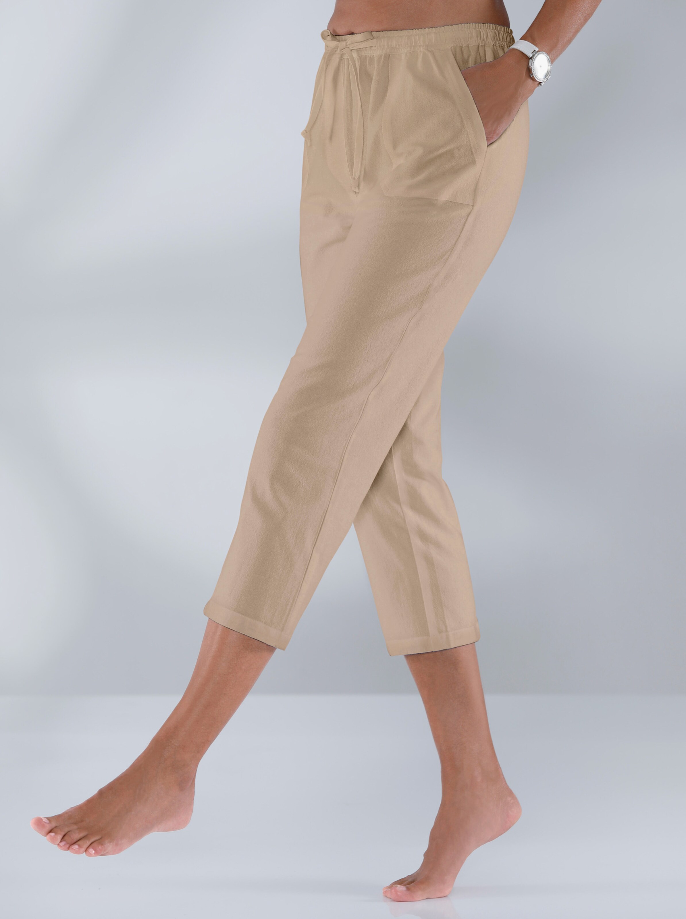 Schlupfhose aus bügelarmer Strukturware