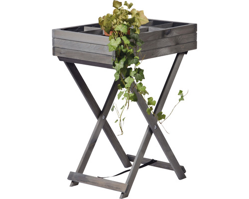 Houten bloembak met lijst, 58 x 38 x 75 cm, grijs