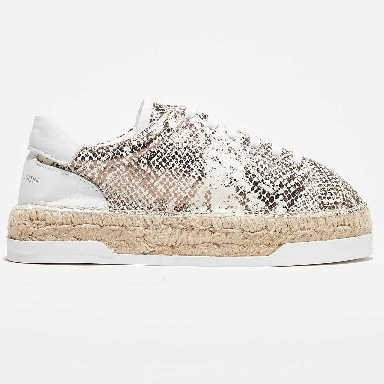 Canal Saint Martin Baskets espadrilles en Cuir Lancry python blanc/doré