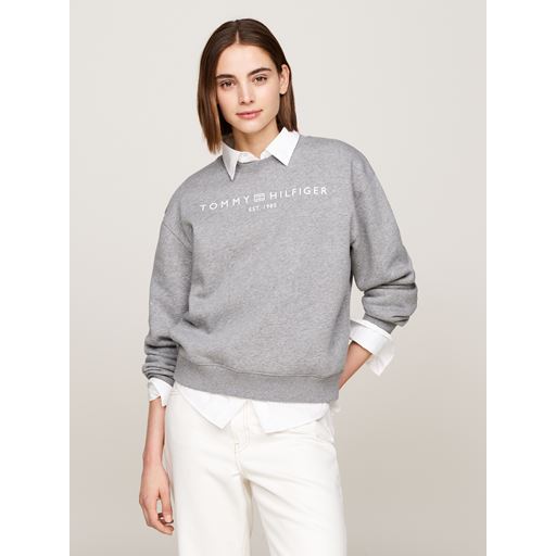 Tommy Hilfiger Modern Reg Corp Logo Sweatshirt, Medium Heather Grey, XL