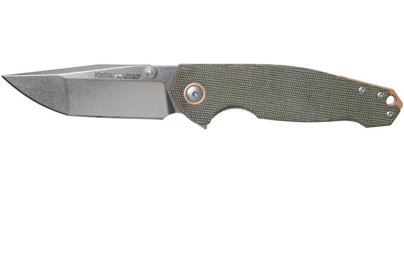 Viper Katla V5982CG Stonewashed, Green Micarta zakmes, Jesper Voxnaes design