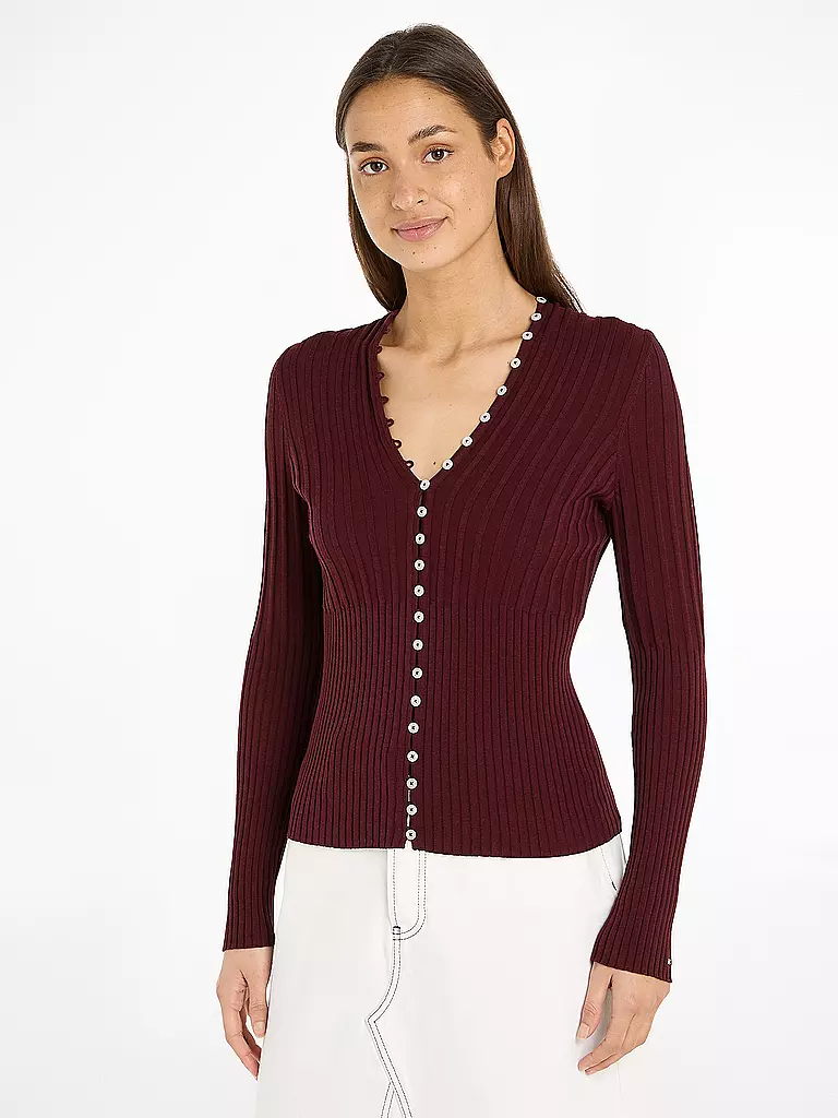 TOMMY HILFIGER Cardigan dunkelrot