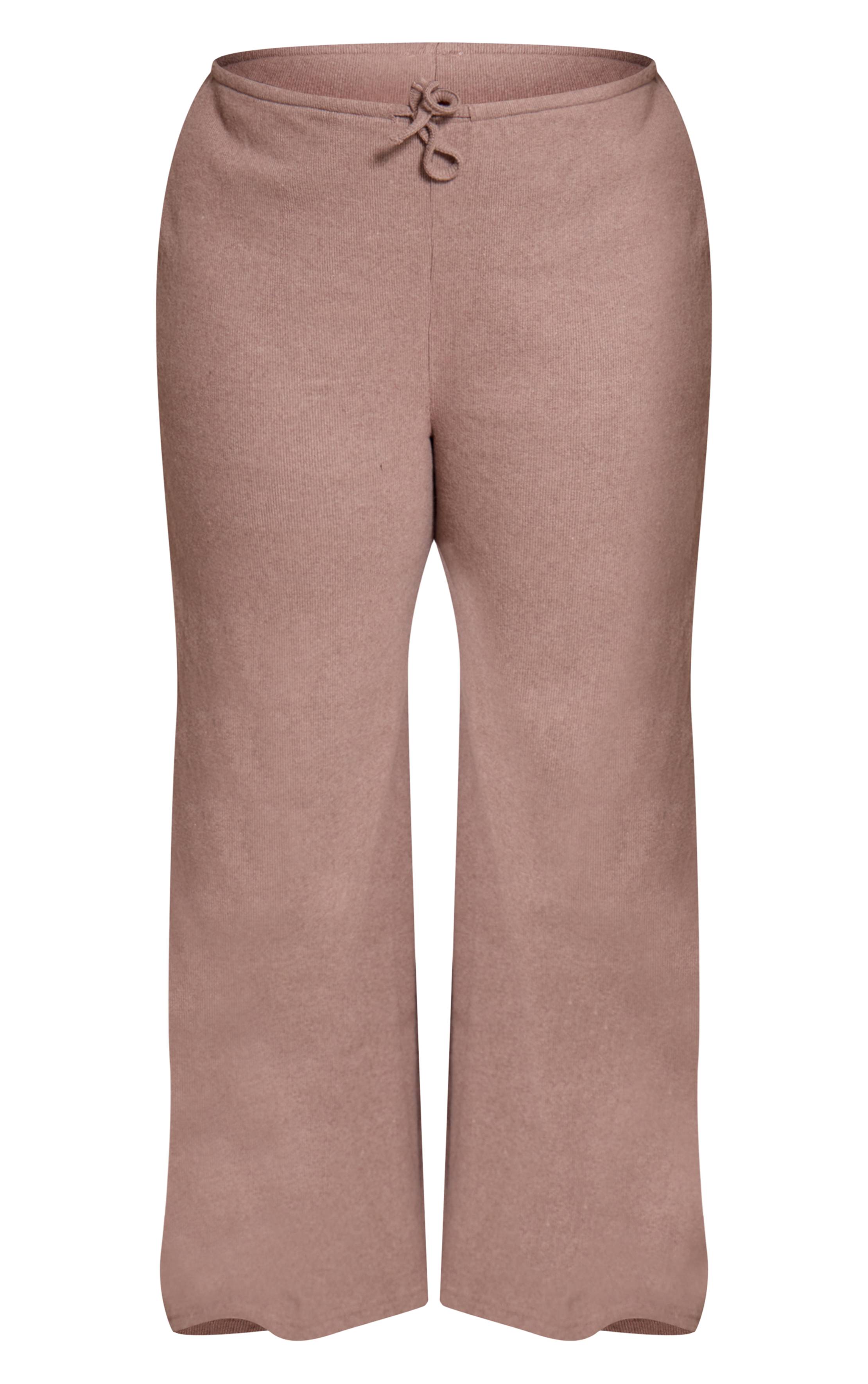 Champignon Pantalon Large Taille Basse Côtelé Doux Grande Taille Ensemble Coordonné