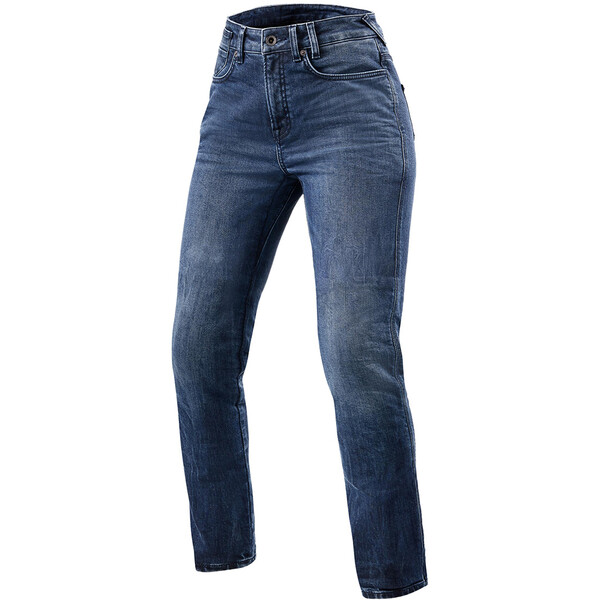Rev'it - Jean femme Victoria 2 Ladies SF - court Bleu