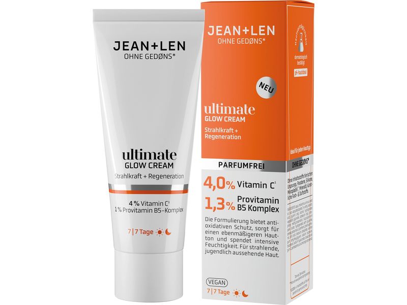 Jean & Len Gesichtscrème Ultimate Glow 50 ml Natürliche Gesichtspflege sorgt für einen ebenmässigen Hautton und spendet intensive Feuchtigkeit