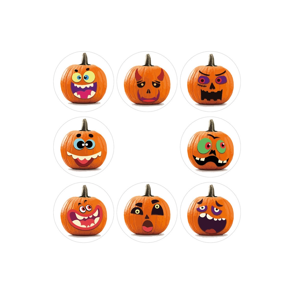 Halloween-klistremerker med gresskar 1 rull/500 stk Oransje