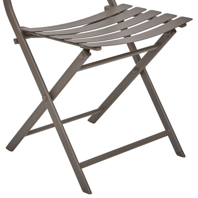 Ensemble table de jardin pliante ronde + 2 chaises GREENSBORO Café