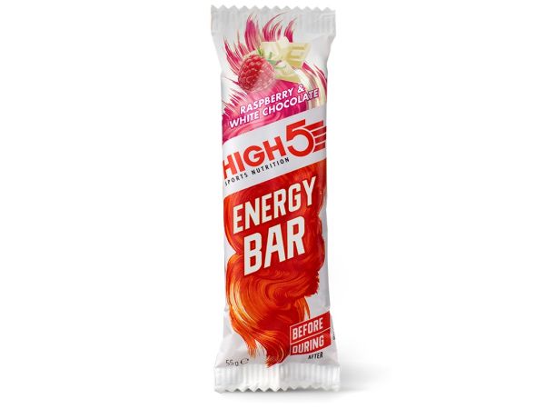 High5 Hindbær/Hvid Chokolade EnergyBar, 55gr
