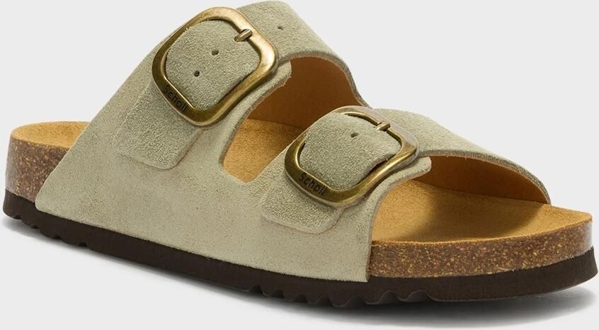 Scholl Noelle imitatieleren leren slippers groen
