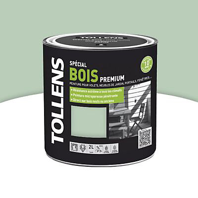 Peinture extérieure bois premium vert olivier satin Tollens 2L