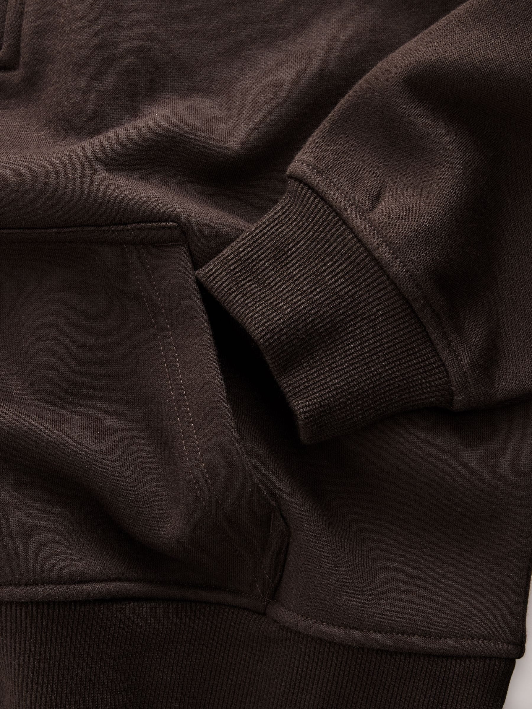 Chocoladebruin - Relaxed fit sweatshirt van zware katoenrijke jersey met ritssluiting bij de hals