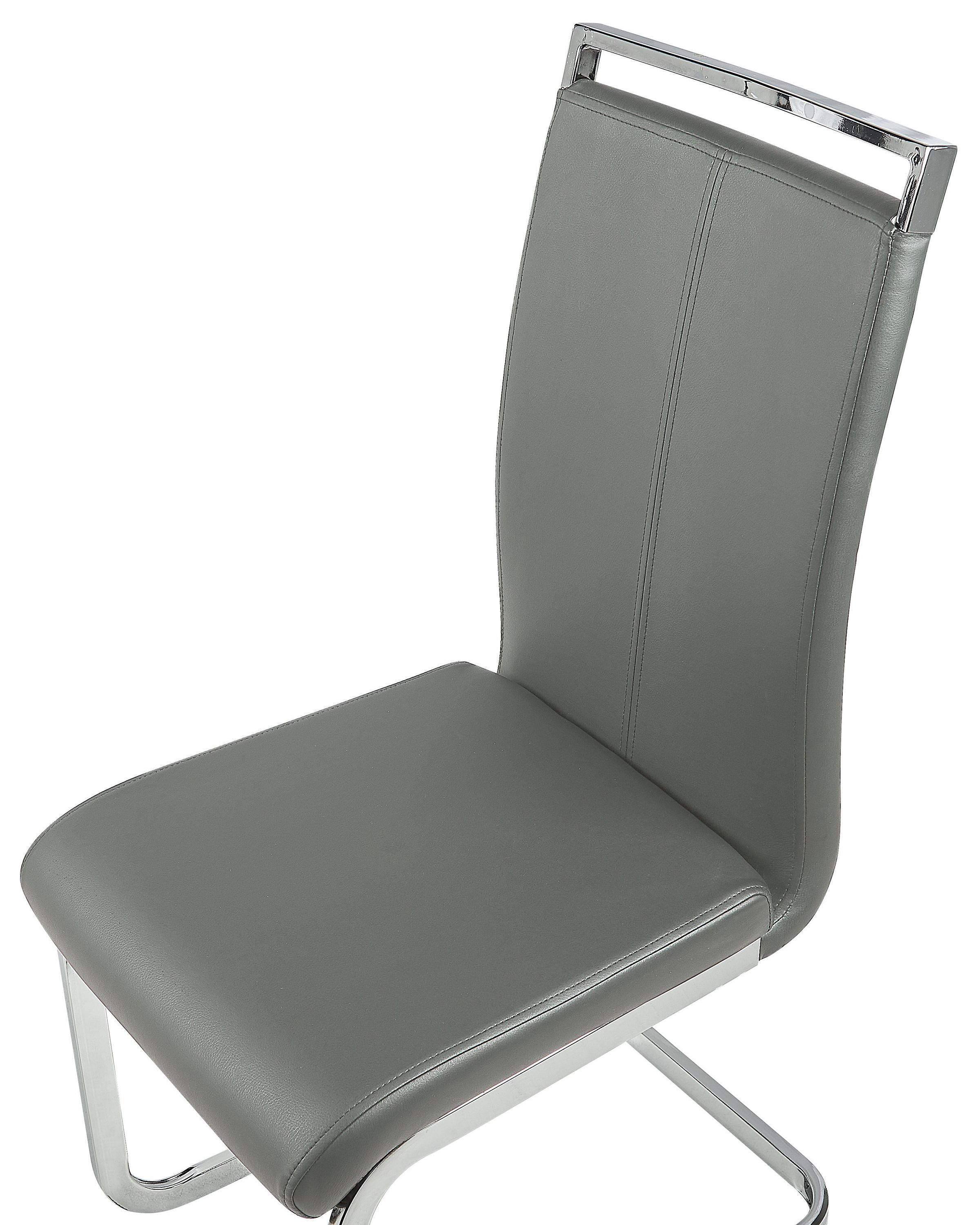 Set van 2 eetkamerstoelen GREEDIN Kunstleer Grijs