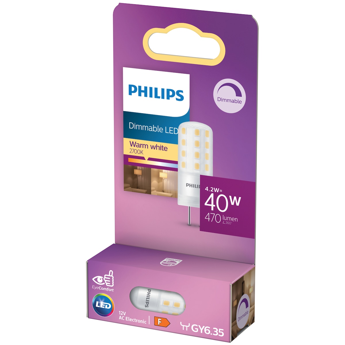 Philips Classic LED-pære 4,2W GY6,35