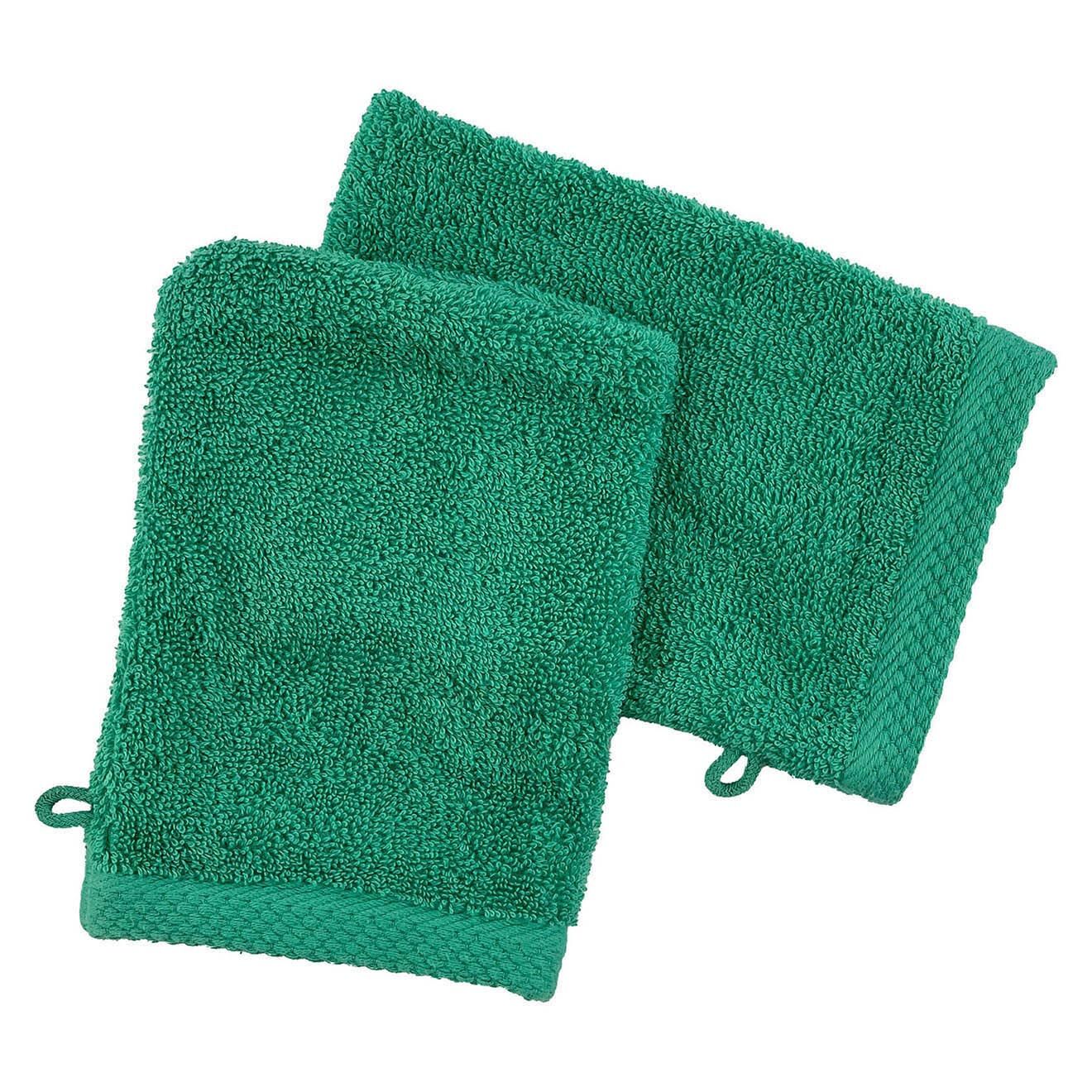 Soft by Perle de Coton 2 Gants de toilette jade - 16x21 cm