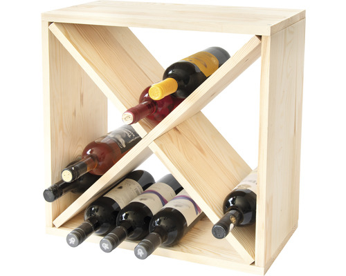 Wijnrek van hout, Wine Cube, grenen, 48x48x23,5 cm, voor 24 flessen