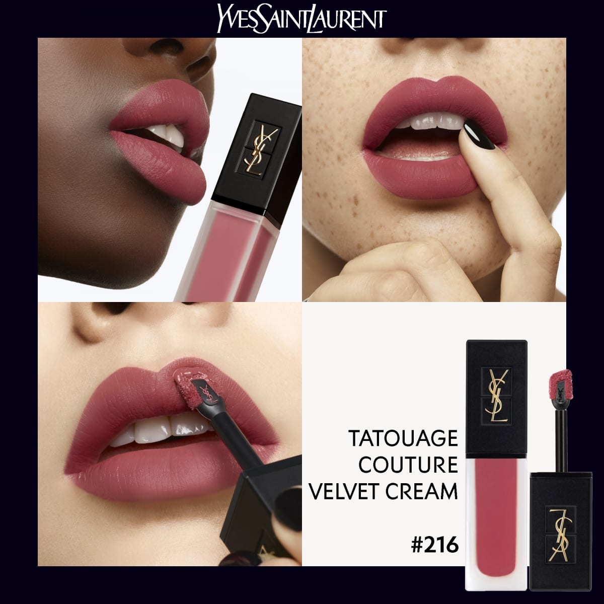 YVES SAINT LAURENT Tatouage Couture Velvet Cream Rouge à Lèvres Mat Effet Velours Longue Tenue
