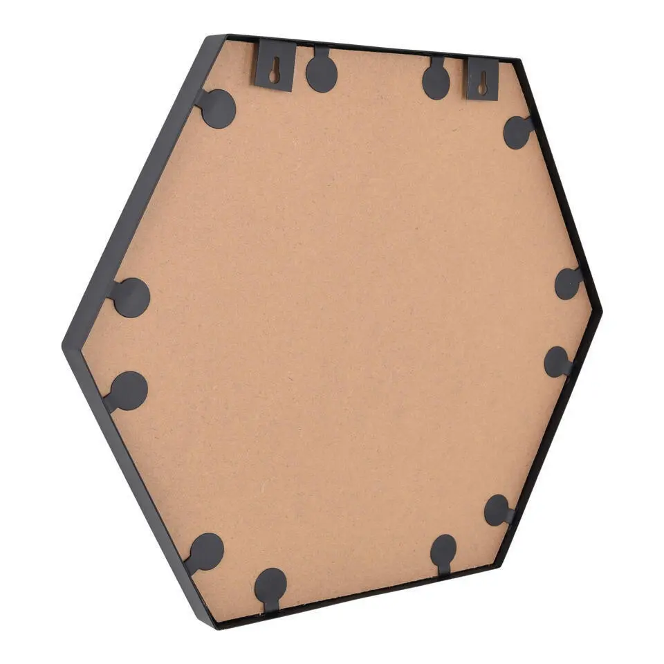 LOFT42 Wandspiegel Zeshoek Large - Zwart - 58x50