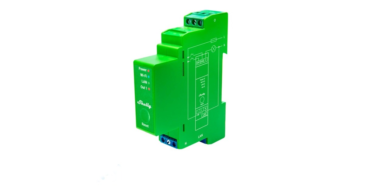 ShellyPro Dimmer 1PM relais  (Groen, 1-kanaals, Wifi, LAN, Bluetooth)