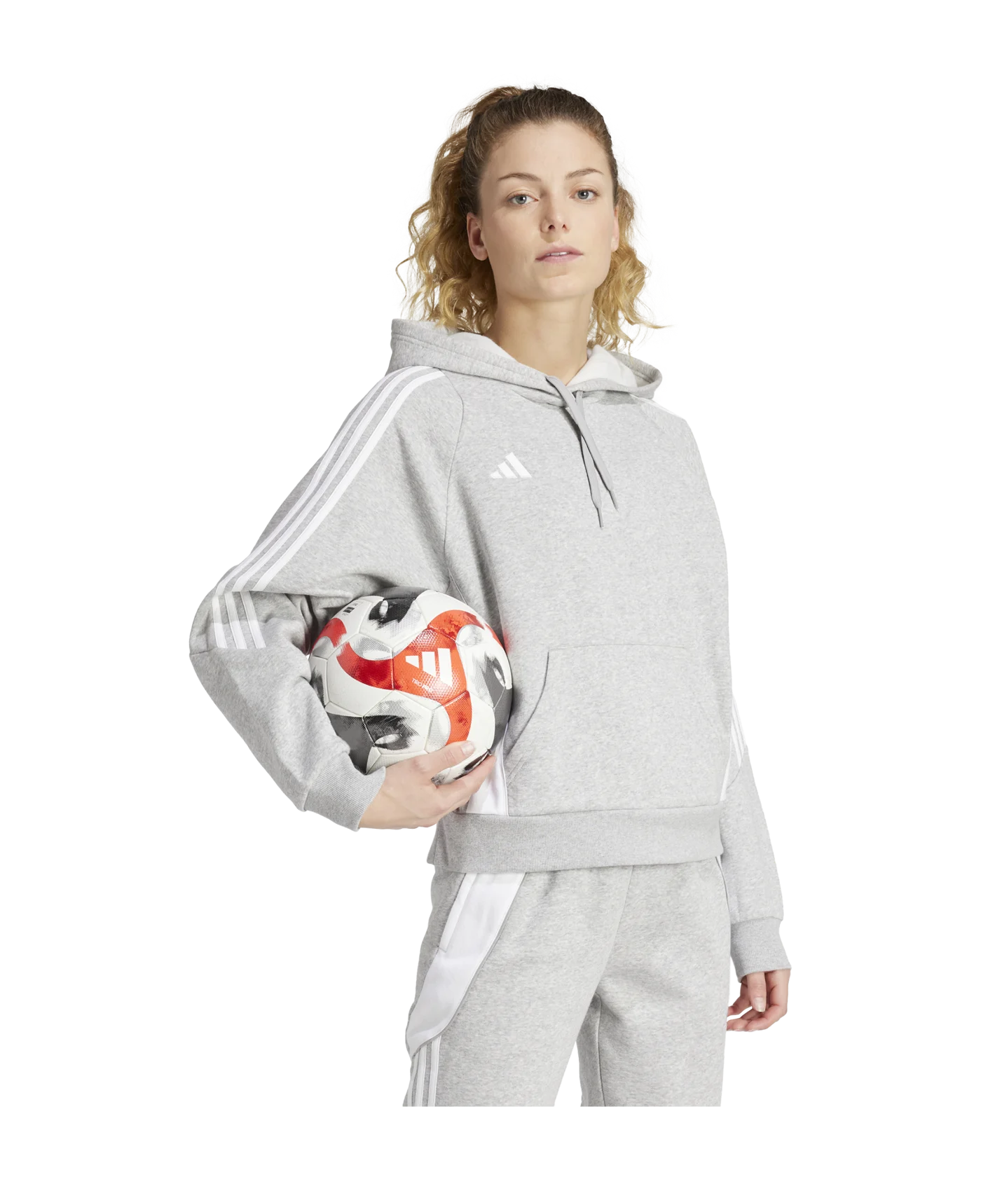 adidas Tiro 24 Hoody Damen Grau Weiss