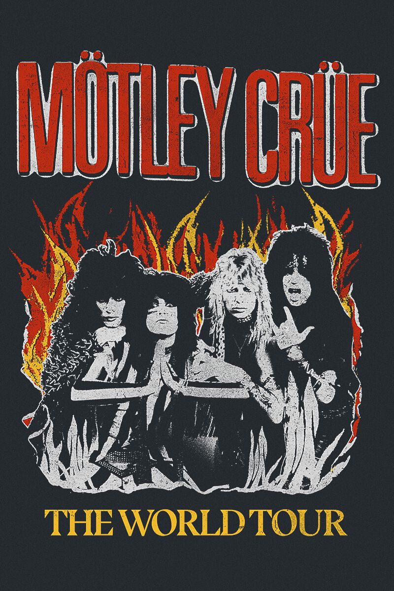 Vintage World Tour Flames | Mötley Crüe T-Shirt Manches courtes