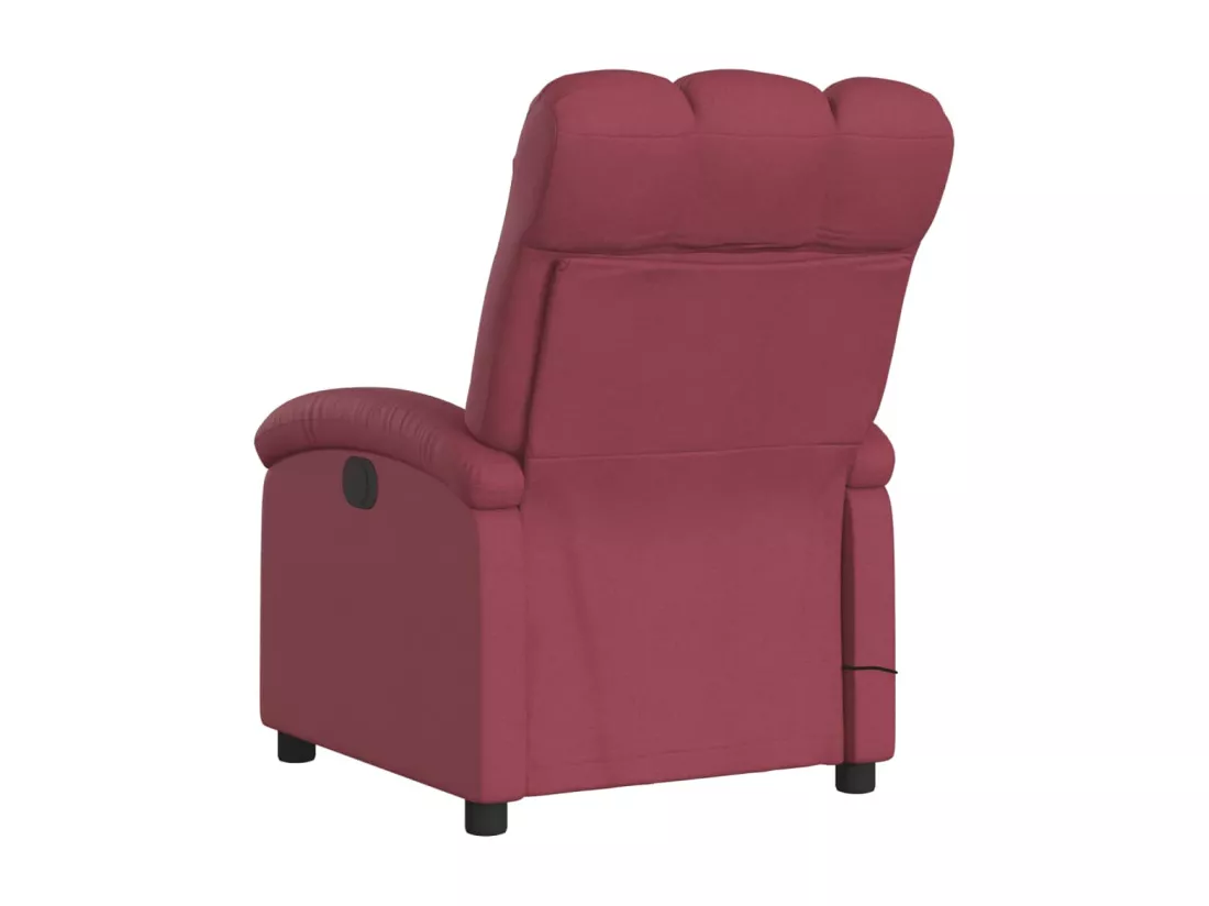 Fauteuil massant inclinable électrique Rouge bordeaux Tissu